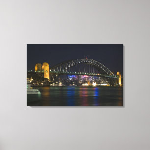 Lienzo Australia, Sydney. Puerto de Sydney de noche.