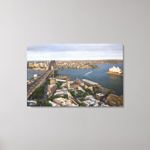 Lienzo Australia, Sydney, visión sobre las rocas y Sydney