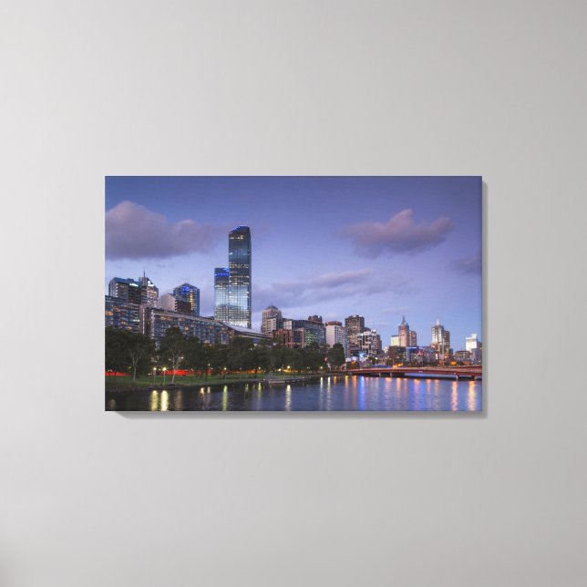 Lienzo Australia, Victoria, Melbourne, paisaje urbano con (Anverso)