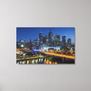Lienzo Australia, Victoria, Melbourne, paisaje urbano con