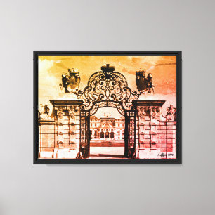 Lienzo Austria Viena castillo Belvedere puerta vintage
