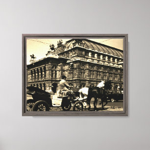 Lienzo Austria Viena Fiaker Staatsoper ópera vintage