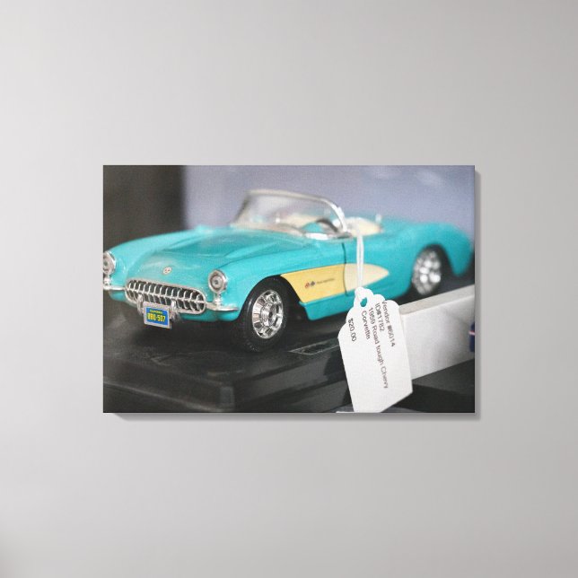 Lienzo Auto convertible turquesa vintage (Anverso)