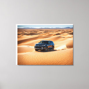 Lienzo Auto moderno en el desierto