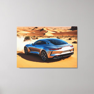 Lienzo Auto moderno en el desierto