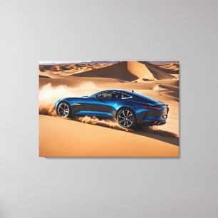 Lienzo Auto moderno en el desierto