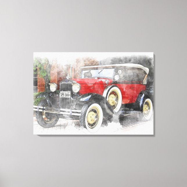 Lienzo Automóvil Vintage (Anverso)