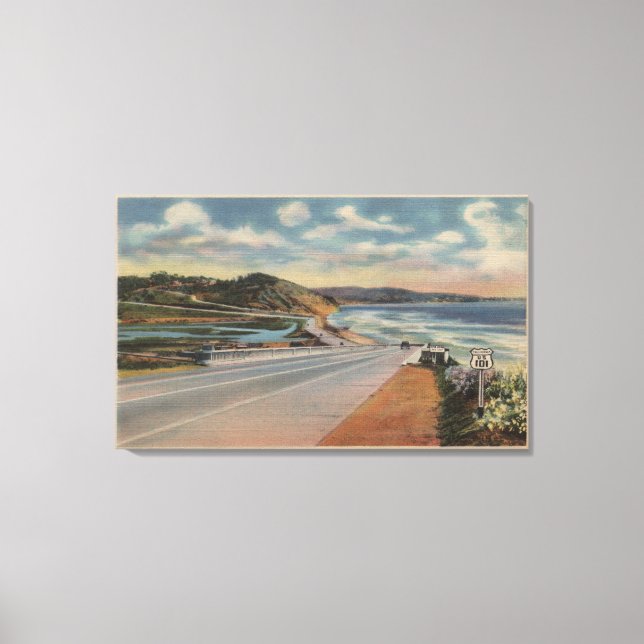 Lienzo Autopista 101 en la costa de California ViewState (Anverso)