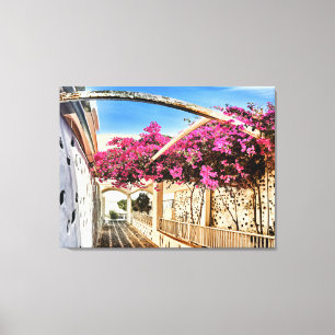 Lienzo Autopista escénico de Santorini, Grecia