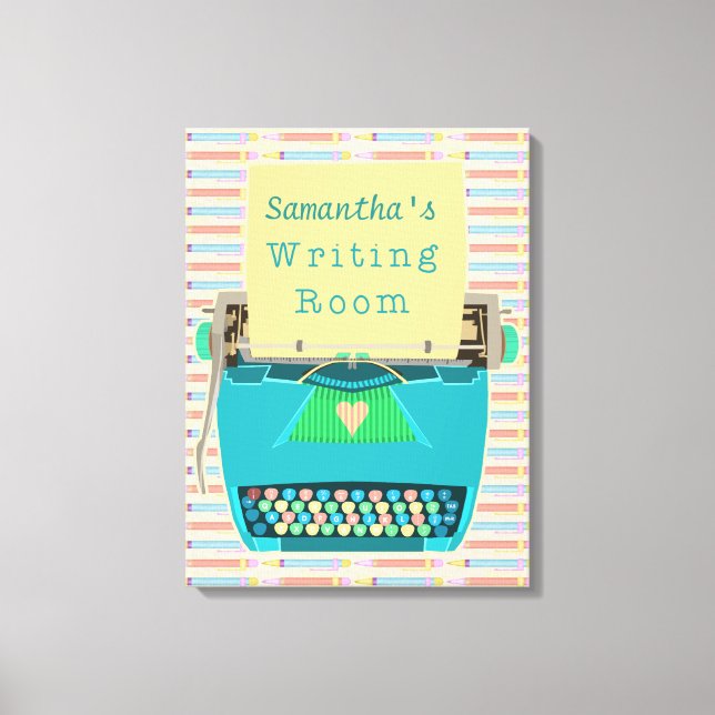 Lienzo Autor de la máquina de escribir nombre personaliza (Anverso)