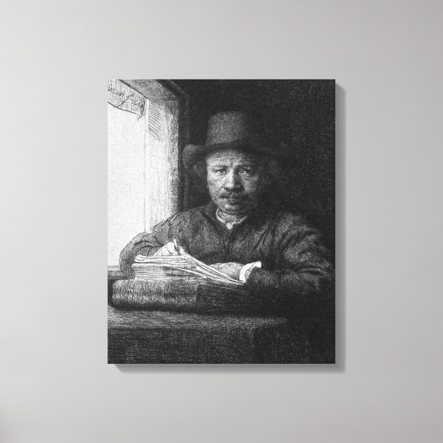 Lienzo Autoretrato al dibujar, 1648 (Anverso)