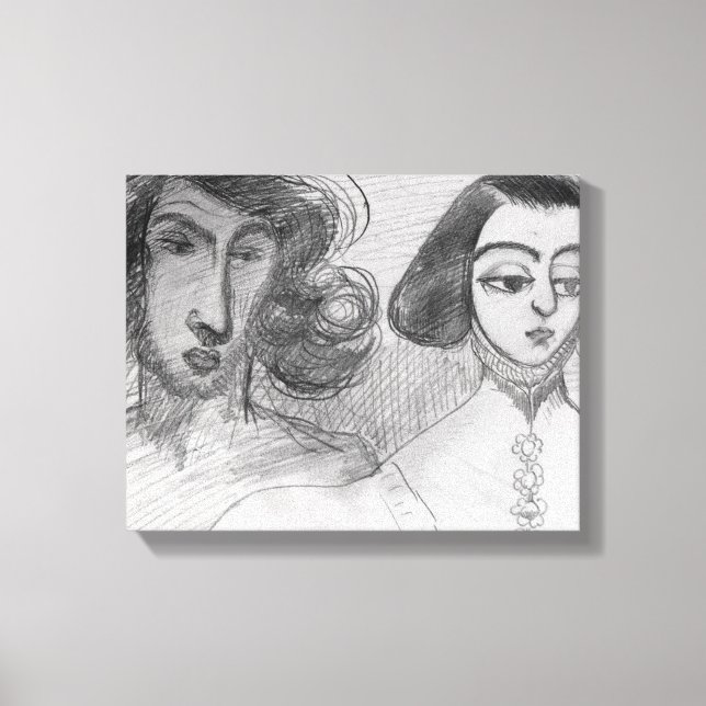 Lienzo Autoretrato con George Sand (Anverso)