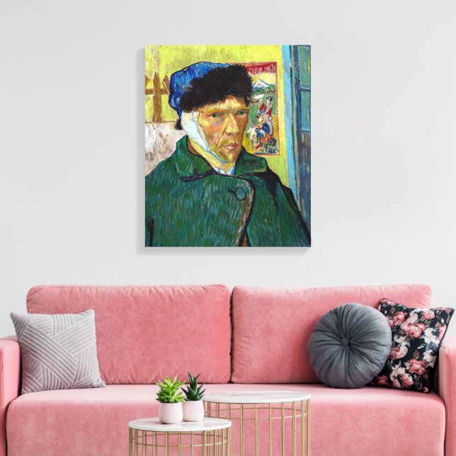 Lienzo Autoretrato con oreja maltratada | Van Gogh | (Insitu (Sala de estar))