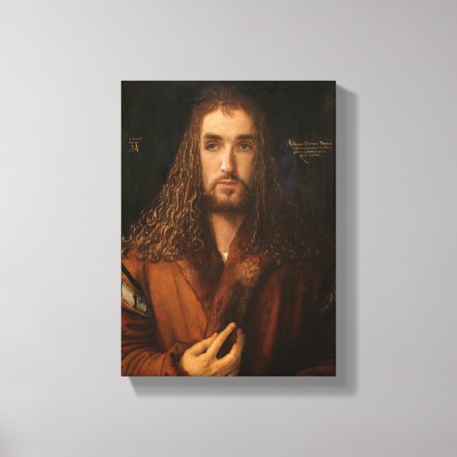 Lienzo Autoretrato de celebridades como Albrecht Dürer (Anverso)