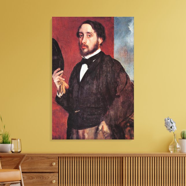 Lienzo Autoretrato, de Edgar Degas, (Insitu (Sala de estar))