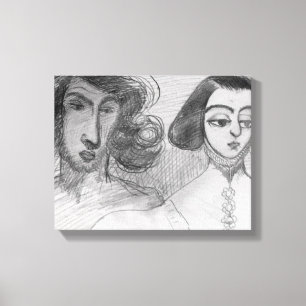 Lienzo Autorretrato con George Sand