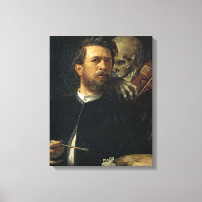 Lienzo Autorretrato con la muerte como violinista (Anverso)