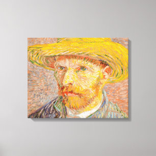 Lienzo Autorretrato de Vincent Van Gogh con sombrero de p