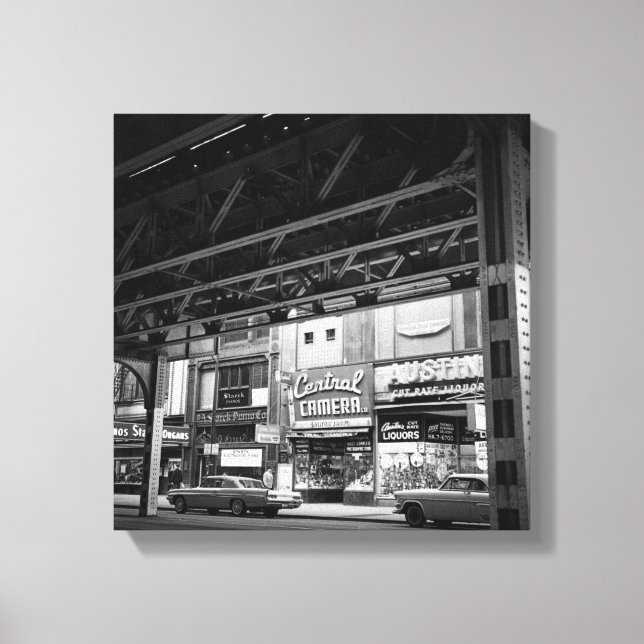 Lienzo Autos para cámaras centrales de Chicago Wabash Ave (Anverso)