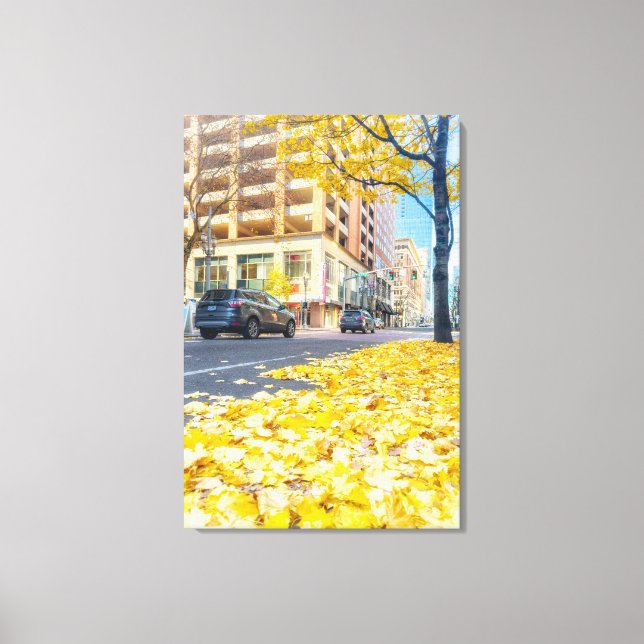 Lienzo Autumn City Street (Anverso)