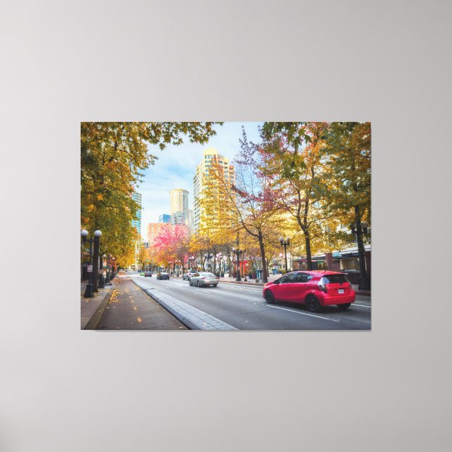 Lienzo Autumn Cityscape Street (Anverso)