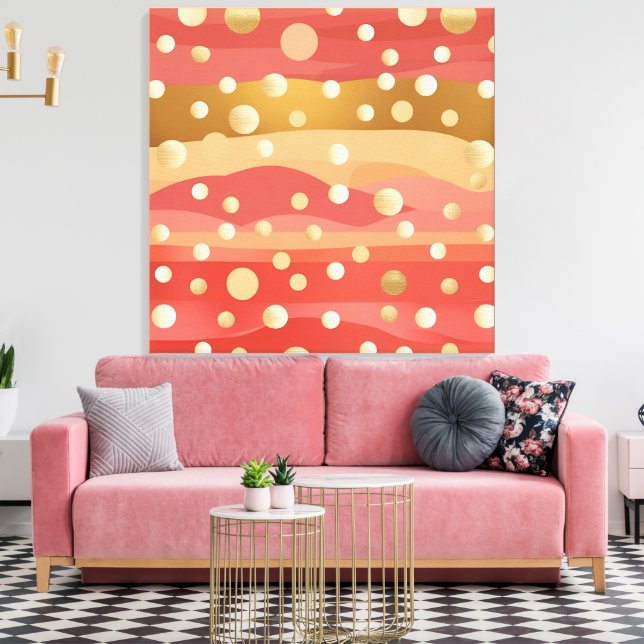 Lienzo Autumn coloured Dunes with polka dot snow (Insitu (Sala de estar))