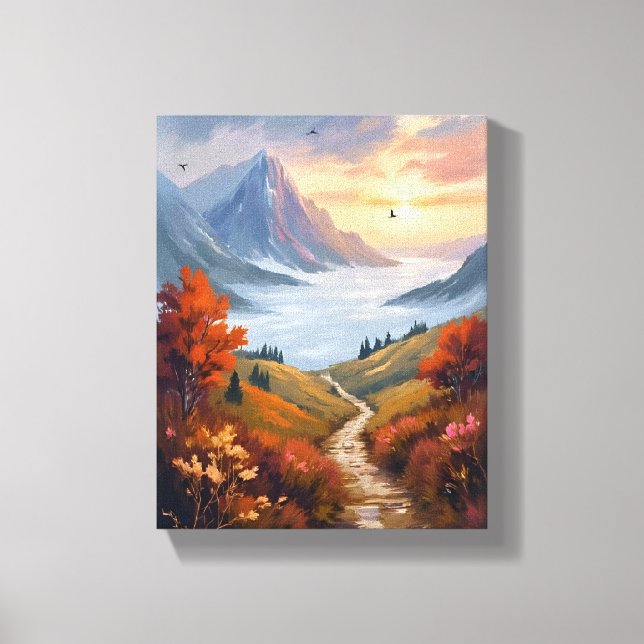 Lienzo Autumn Daydreams | Fall Mountain Landscape Painted (Anverso)