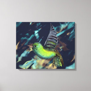 Lienzo Ave Volando Sobre El Fondo Abstracto