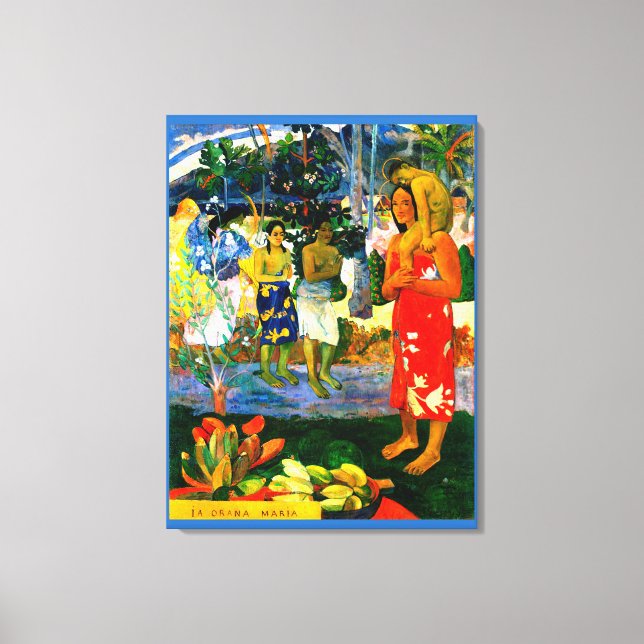 Lienzo Avemaría (Ia Orana Maria) (1891) de Paul Gauguin (Anverso)