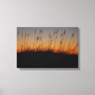Lienzo Avena de Mar y Dunas al Atardecer
