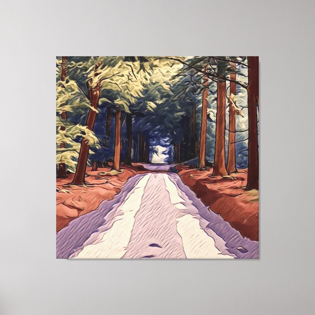 Lienzo Avenida, Árboles, Camino (Anverso)