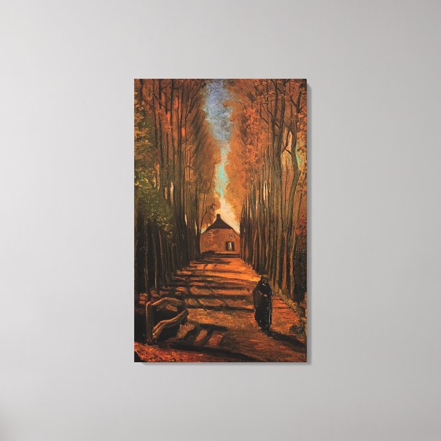 Lienzo Avenida de Poplars en otoño, Vincent van Gogh (Anverso)