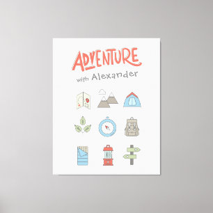 Lienzo Aventura al aire libre Camping Niños Canvas Wall A