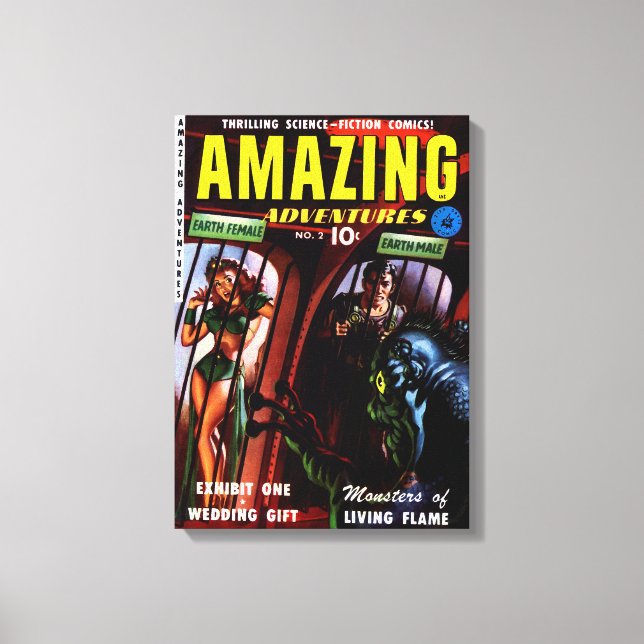 Lienzo Aventuras Increíbles #2 Retro Cómic de Ciencia Fic (Anverso)