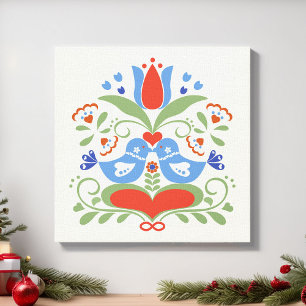 Lienzo Aves amorosas y flores