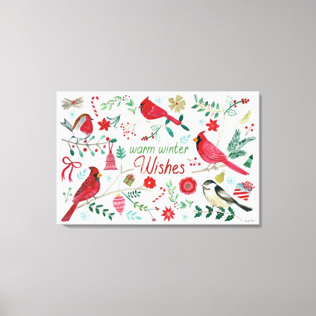 Lienzo Aves de Invierno - Deseos Cálidos (Anverso)