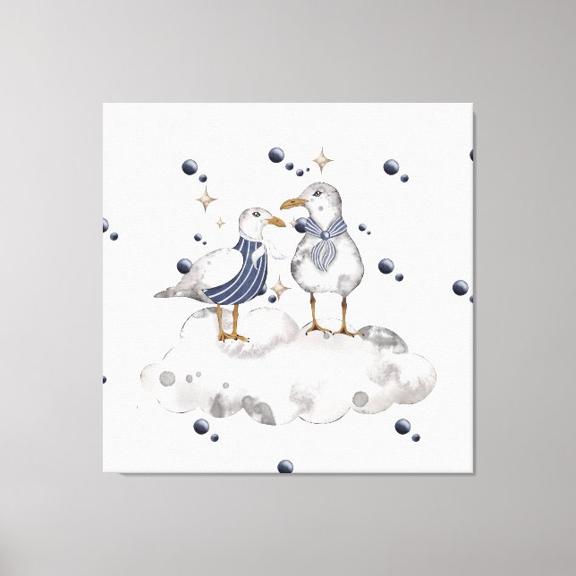 Lienzo Aves de playa (Anverso)