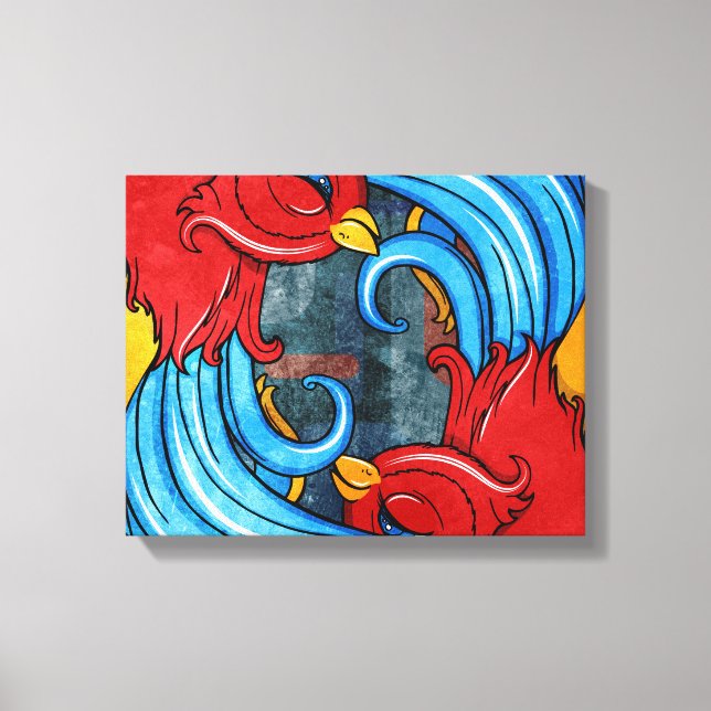 Lienzo Aves del tatuaje (Anverso)