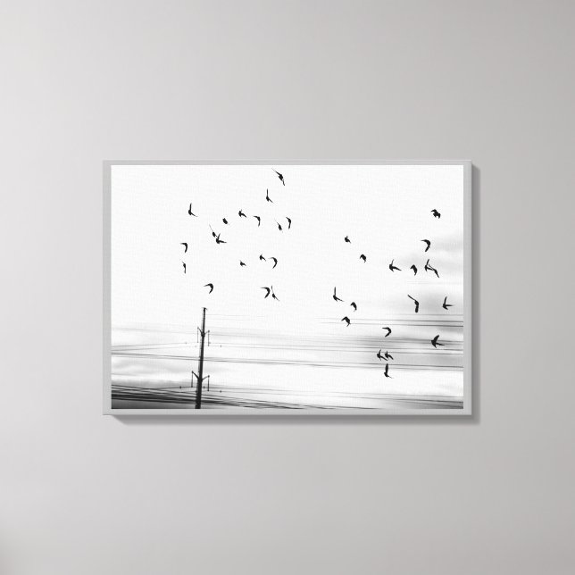 Lienzo Aves que vuelan por hidro hidro estrellan escena (Anverso)