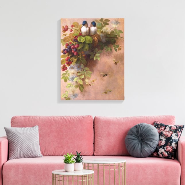 Lienzo Aves y abejas Paul-De-Longpre (Insitu (Sala de estar))