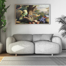 Aves y frutas de Jakob Bogdani en un paisaje