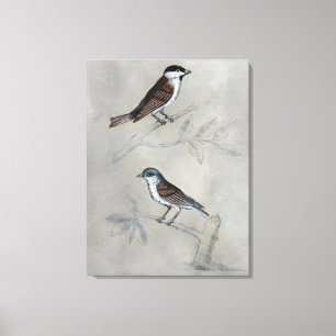 Lienzo Aviario silencioso Un Par De Aves