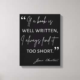 Lienzo Avid Reader II - Cita de Jane Austen