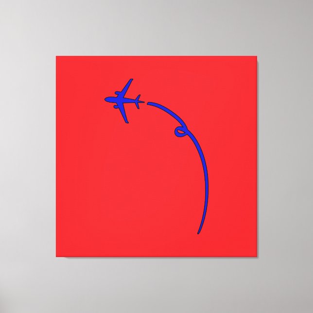 Lienzo Avión Con Rojo De Sendero Aéreo (Anverso)