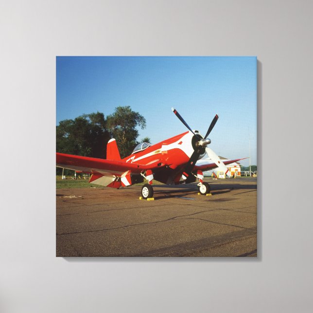 Lienzo avión F2G-1D Super Corsair en un espectáculo aéreo (Anverso)