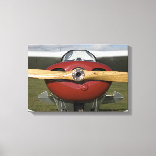 Lienzo Avión Rojo y Hélice de Madera
