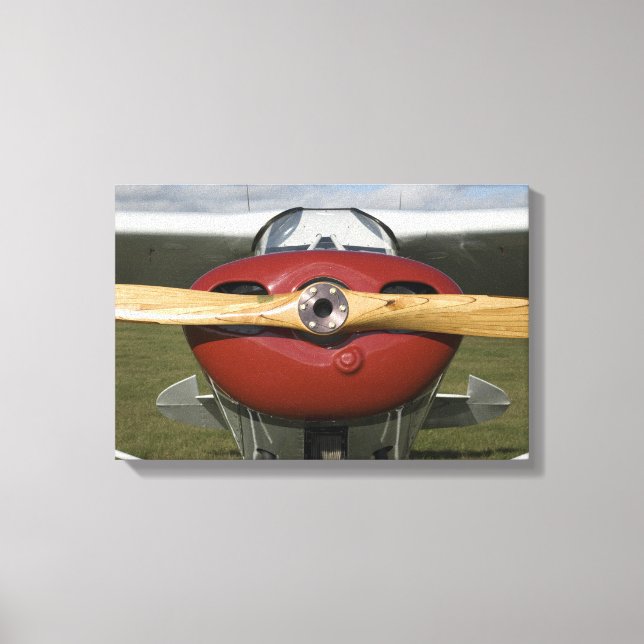 Lienzo Avión Rojo y Hélice de Madera (Anverso)