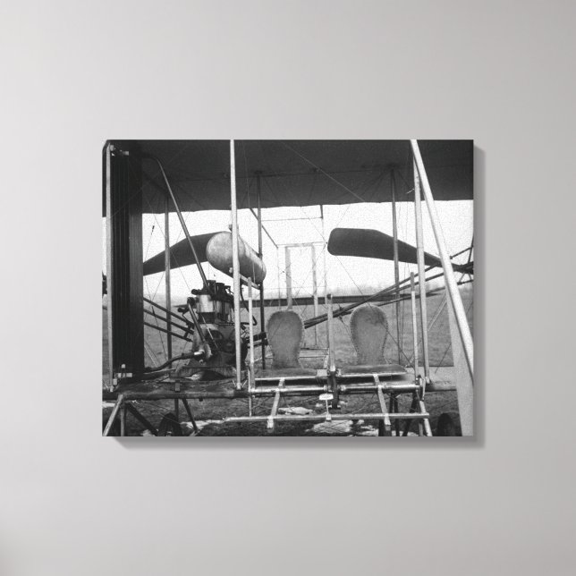 Lienzo Avión Wright Brothers con piloto y (Anverso)