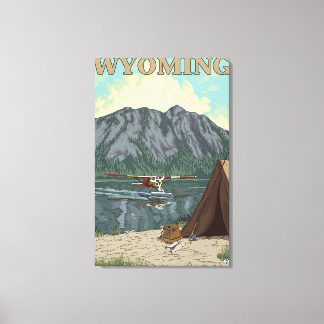 Lienzo Avión y pesca de Bush - Wyoming (Anverso)