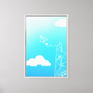 Lienzo Aviones de papel de una ciudad